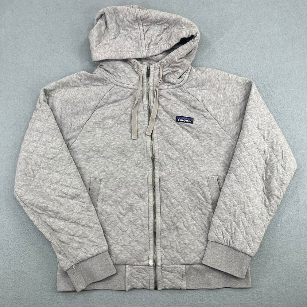 Patagonia Womens Organic Cotton Quilt Full-Zip Hoody Grey‎ Small